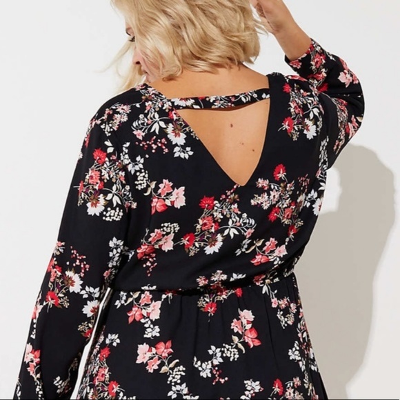 LOFT Plus Floral Flower Bar Back Dress  26 3X 4X - Picture 2 of 6